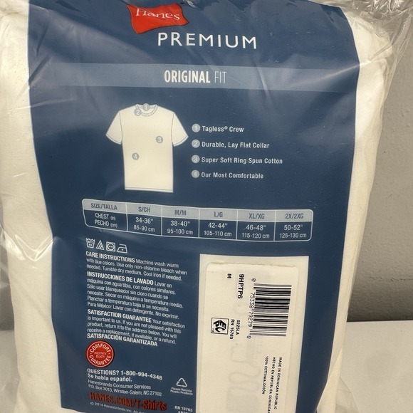 Hanes Men's FreshIQ ComfortSoft Crewneck Undershirt - White (Pack of 6) (2135P6) - Picture 4 of 7